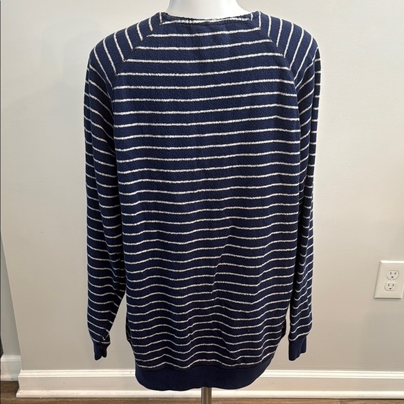 Disney Parks Large Navy Striped Zip-Up Sweater Hoodie Mickey Mouse Design - Picture 5 of 9